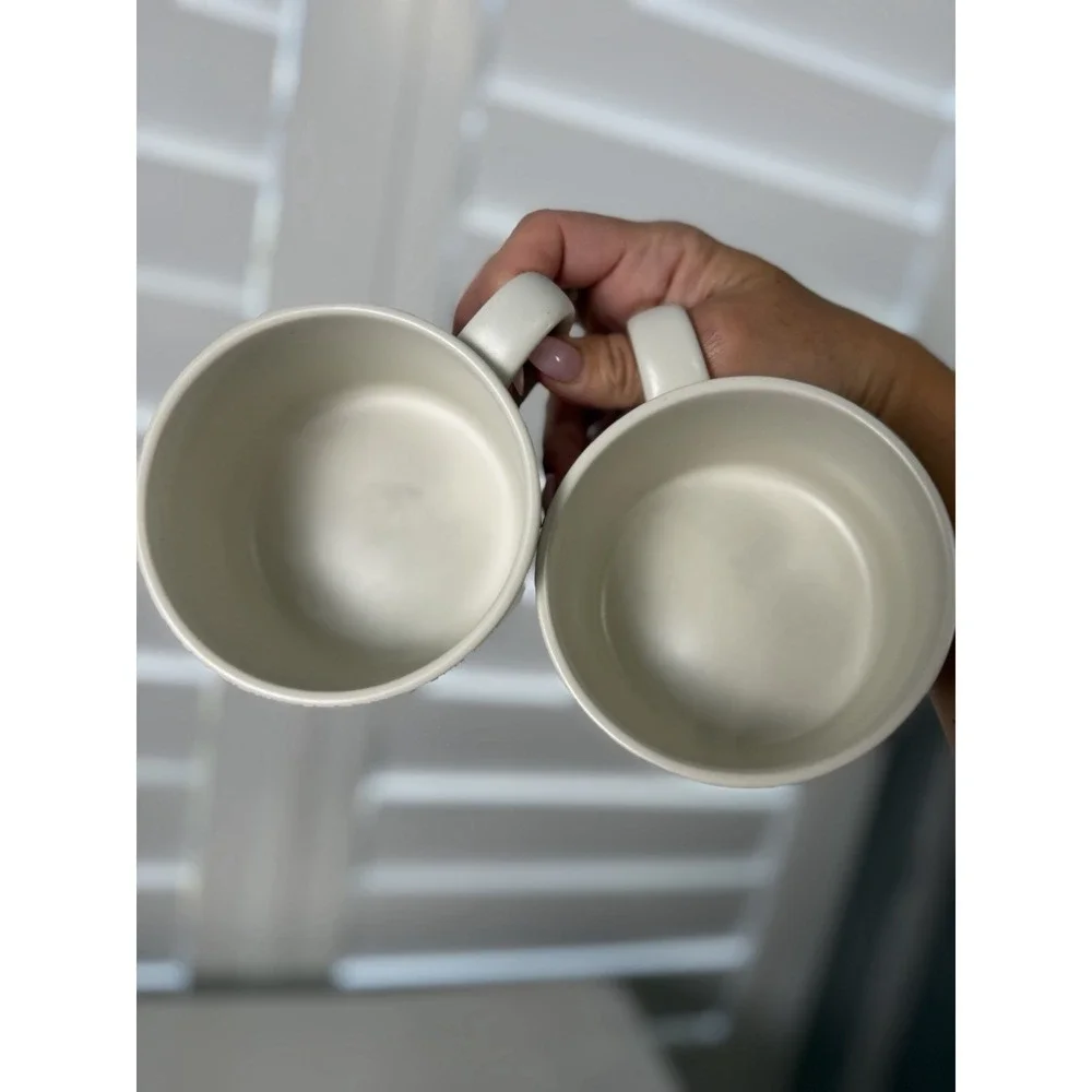 WEDGWOOD STONEWEAVE LINEN CUPS Made In Japan 1996 Coffee Tea Mugs Set Of 2